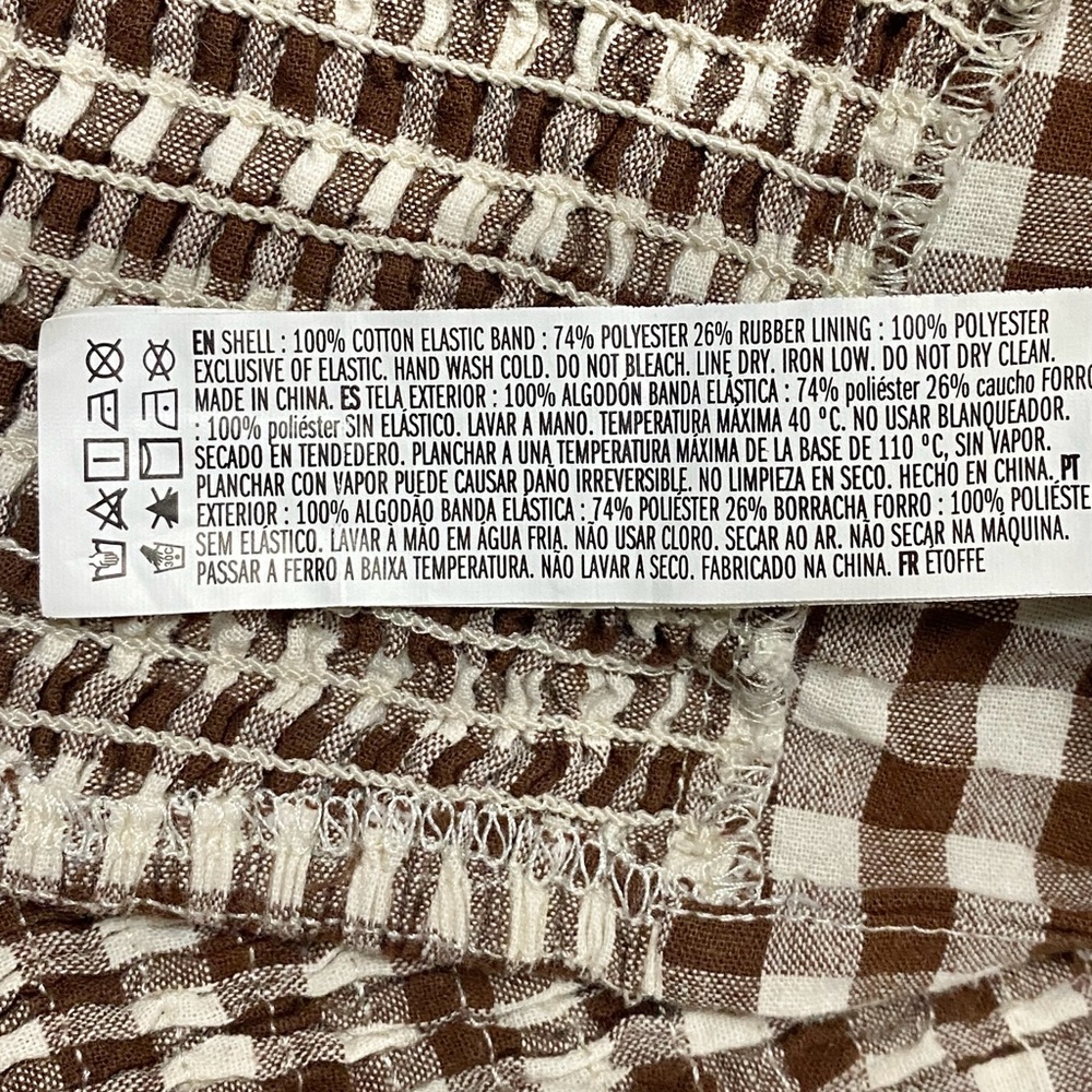 Forever 21 Women's Brown Gingham Crop Top Size Large - Picture 5 of 6